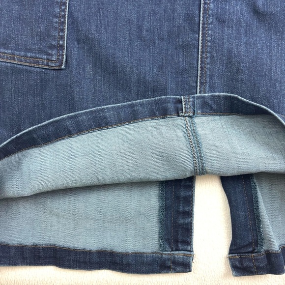 NWT Democracy 90’s Dark Denim Powermesh Cargo Stretch Support Midi Skirt (16) - Picture 8 of 14